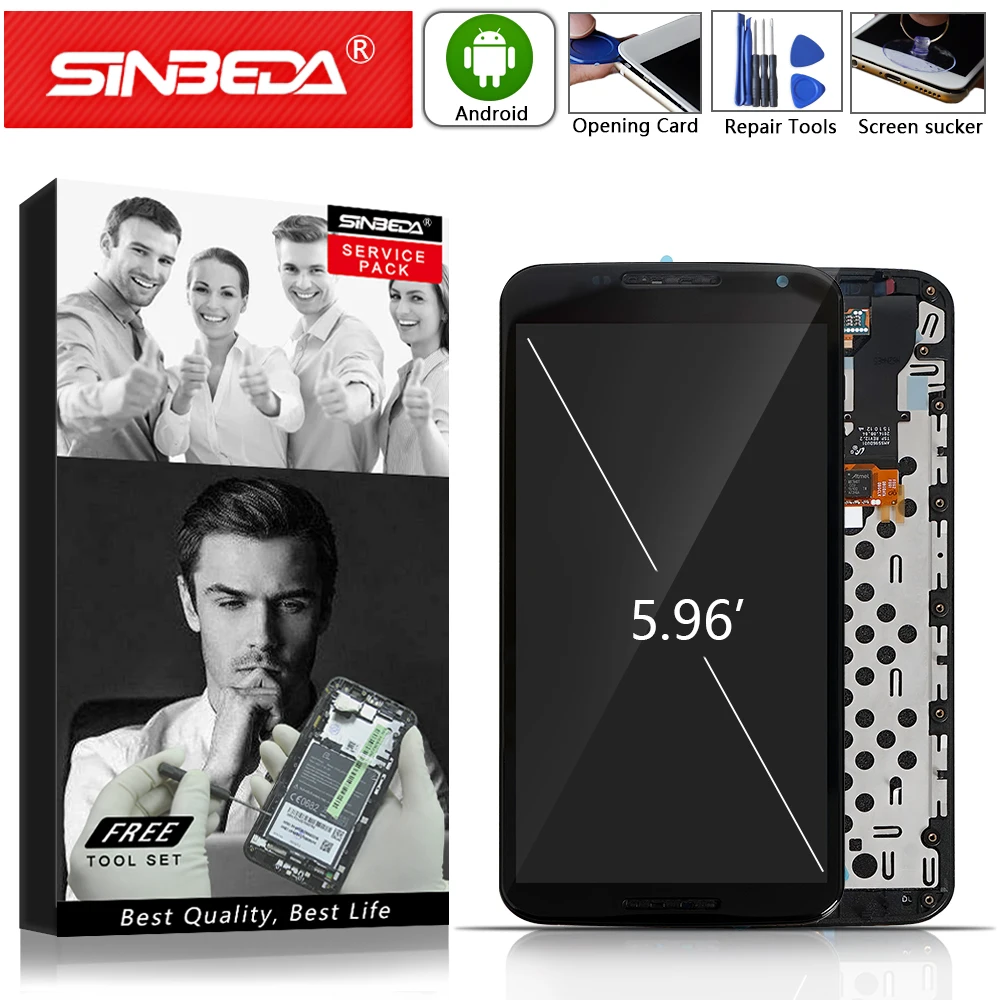 Original Super AMOLED Display For Google Motorola Nexus 6 LCD Touch Screen with Frame For Moto Nexus 6 Display XT1100 XT1103 LCD
Original Super AMOLED Display For Google Motorola Nexus 6 LCD Touch Screen with Frame For Moto Nexus 6 Display XT1100 XT1103 LCD