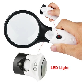 WSFS Hot 3 LED Light 45X Handheld Magnifier Reading Magnifying Glass Lens Jewelry Loupe
WSFS Hot 3 LED Light 45X Handheld Magnifier Reading Magnifying Glass Lens Jewelry Loupe