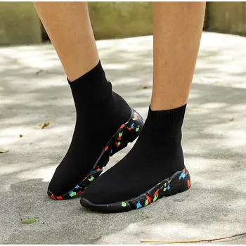 New Women Flat Knitting Ankle Boots Plus Size Autumn Ladies Sock Shoes Platform Slip On Soft Comfort Female Sneakers 2020
New Women Flat Knitting Ankle Boots Plus Size Autumn Ladies Sock Shoes Platform Slip On Soft Comfort Female Sneakers 2020