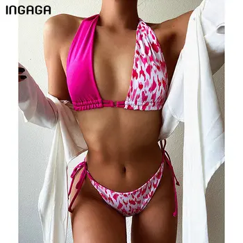 INGAGA Halter Bikinis Leopard Swimsuits Swimwear Women High Cut Biquini String Bow Bathing Suits 2020 New Patchwork Beachwear
INGAGA Halter Bikinis Leopard Swimsuits Swimwear Women High Cut Biquini String Bow Bathing Suits 2020 New Patchwork Beachwear