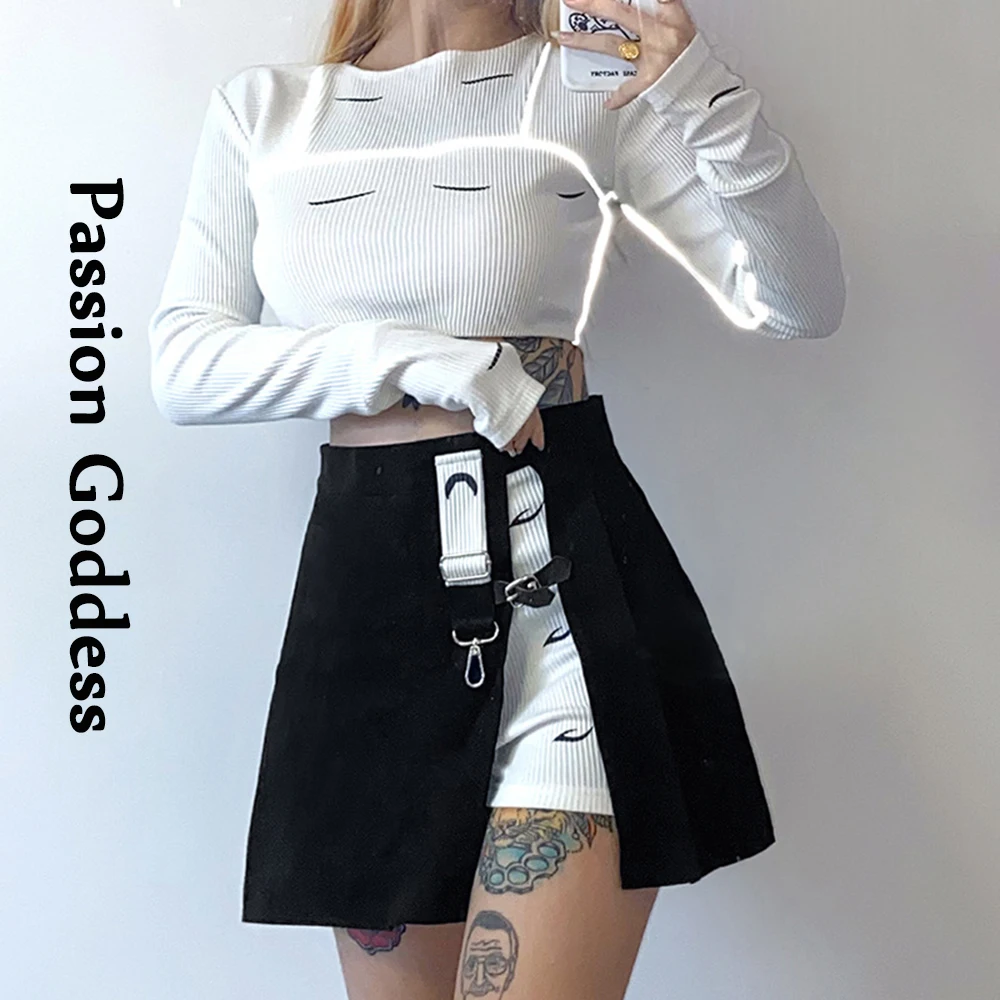 FREE SHIPPING 2022 Women Streetwear Patchwork Buckle Mini Skirts JKP5941 FREE SHIPPING 2022 Women Streetwear Patchwork Buckle Mini Skirts JKP5941