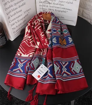 Accesorios mujer winter scarf women autumn Spain style long boho ethnic red printed scarf echarpe hiver femme
Accesorios mujer winter scarf women autumn Spain style long boho ethnic red printed scarf echarpe hiver femme