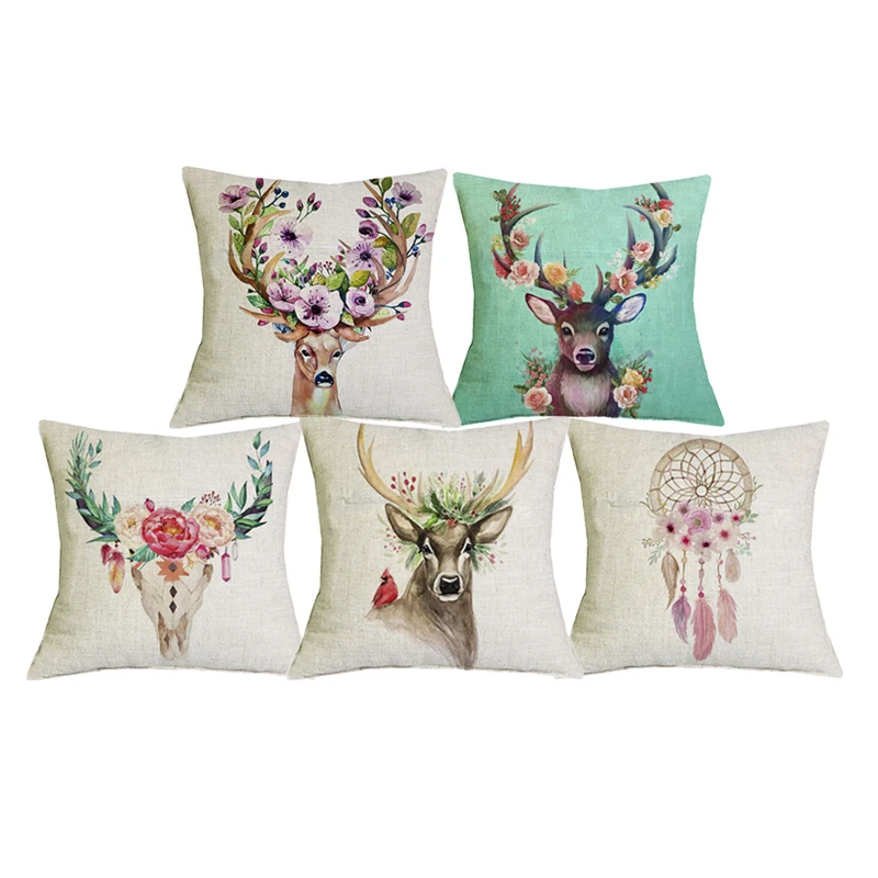 c01096 Floral Deer Sheep Head Prints Linen Pillowcaser Creative Animal Printed Cushion Cover Decorative Chair Car Throw Pillows
c01096 Floral Deer Sheep Head Prints Linen Pillowcaser Creative Animal Printed Cushion Cover Decorative Chair Car Throw Pillows