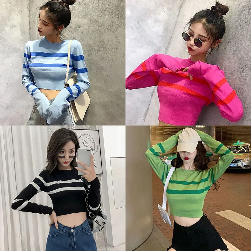 Autumn women knitted sweaters korean style ladies short pullover long sleeve fall clothes jumper
Autumn women knitted sweaters korean style ladies short pullover long sleeve fall clothes jumper
