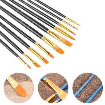 10Pcs/Set Watercolor Gouache Paint Brushes Round Pointed Tip Nylon Different Shape Hair Painting Brush Set Art Supplies 
10Pcs/Set Watercolor Gouache Paint Brushes Round Pointed Tip Nylon Different Shape Hair Painting Brush Set Art Supplies