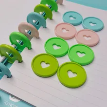 

100PCS Color Loose-leaf Mushroom Hole Disc Button Notebook Buttons Love Hand Ledger Accessories Plastic Binding Ring 35MM