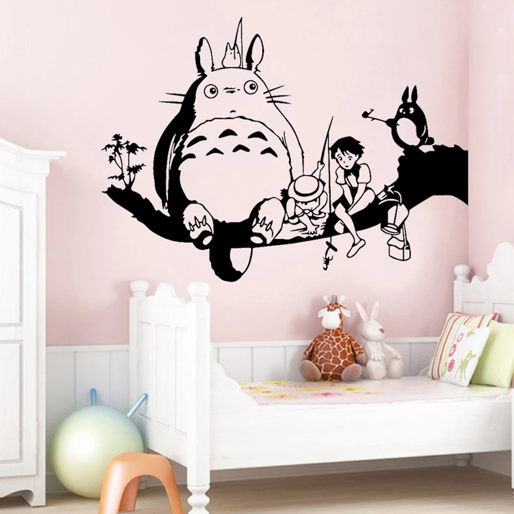 Фото Настенная Наклейка Totoro украшение для детской комнаты Виниловая наклейка в