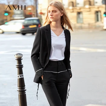 Amii Minimalism Spring Olstyle Black Lapel Suit Coat Causal Loose One button coat 11960016
Amii Minimalism Spring Olstyle Black Lapel Suit Coat Causal Loose One button coat 11960016