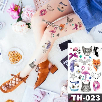 Waterproof Temporary Tattoo Sticker Small whale Fox cat unicorn pattern Water Transfer Bow star body art flash fake tatoo
Waterproof Temporary Tattoo Sticker Small whale Fox cat unicorn pattern Water Transfer Bow star body art flash fake tatoo