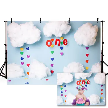 Mehofond Newborn 1st Birthday Party Backdrop Love Blue Sky White Cotton Baby Portrait Photography Background Photocall Decor
Mehofond Newborn 1st Birthday Party Backdrop Love Blue Sky White Cotton Baby Portrait Photography Background Photocall Decor