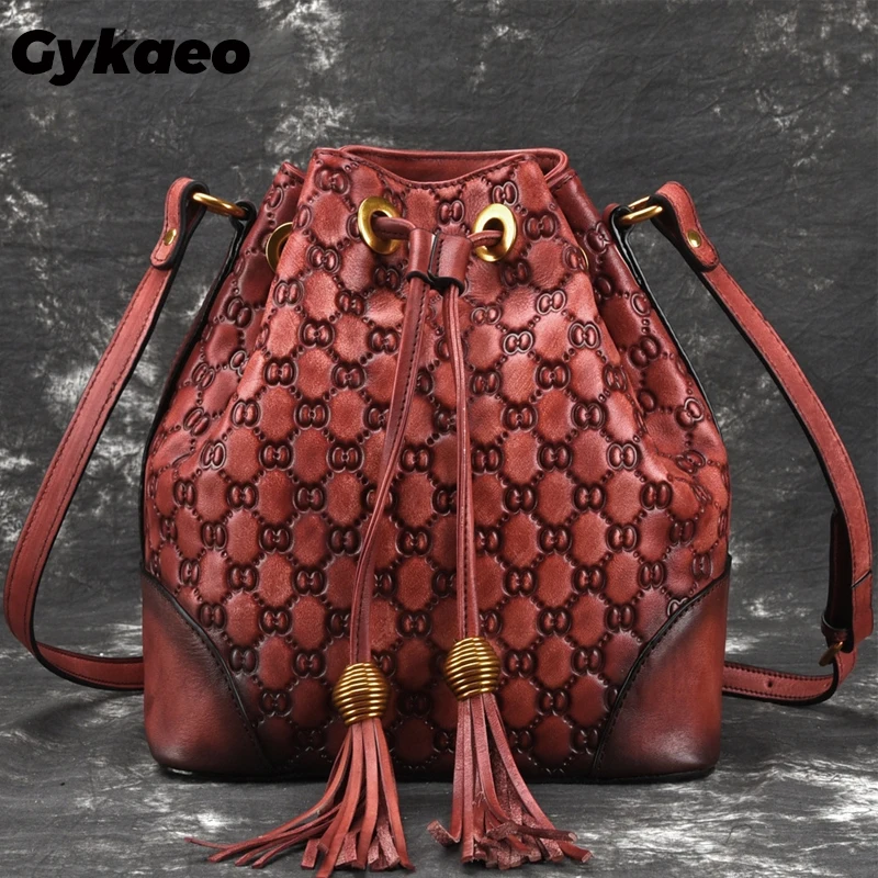 Gykaeo 2020 Summer Retro Women's Bags Bucket Genuine Leather Vintage Letter String Cowhide Shoulder Crossbody Bags Fashion Bag
Gykaeo 2020 Summer Retro Women's Bags Bucket Genuine Leather Vintage Letter String Cowhide Shoulder Crossbody Bags Fashion Bag