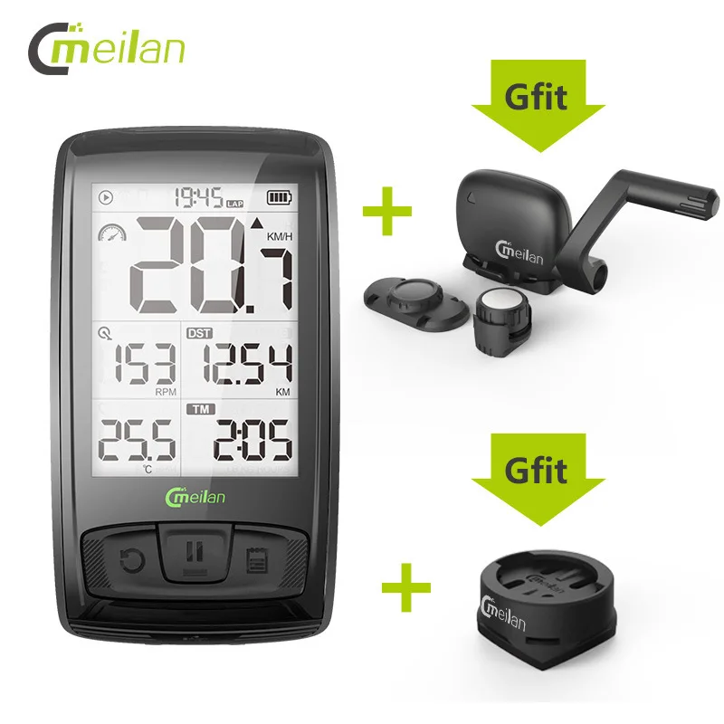 M4 Wireless Bicycle Computer Bike speedometer with Speed & Cadence Sensor can connect Bluetooth ANT+( SET A Heart Rate Monitor)
M4 Wireless Bicycle Computer Bike speedometer with Speed & Cadence Sensor can connect Bluetooth ANT+( SET A Heart Rate Monitor)
