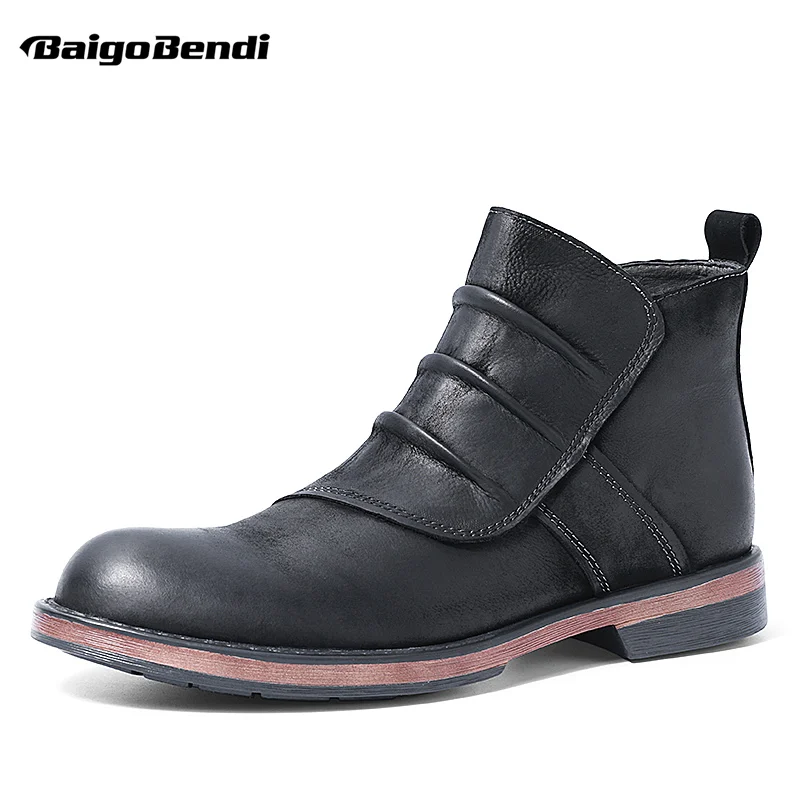 Fashin Fold Chelsea Boots Men Full Grain Leather Round Toe Autumn Cowboy Trendy Basic Zip Boots Black EURO SIZE 38-43
Fashin Fold Chelsea Boots Men Full Grain Leather Round Toe Autumn Cowboy Trendy Basic Zip Boots Black EURO SIZE 38-43