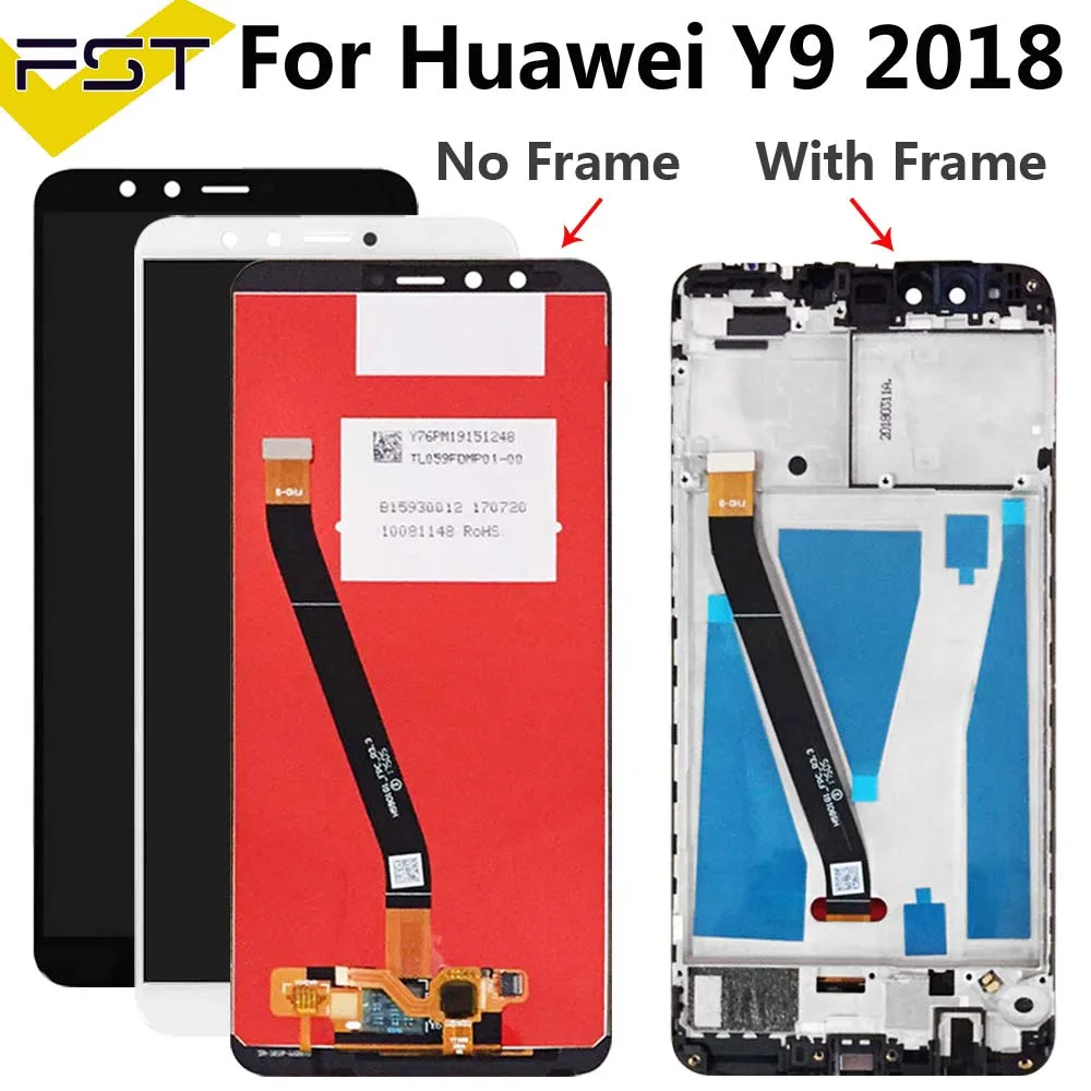 

Display lcd For Huawei Y9 2018 LCD Display Touch Screen Digitizer Assembly With Frame For Huawei Y9 2018 LCD FLA-LX1 LX3