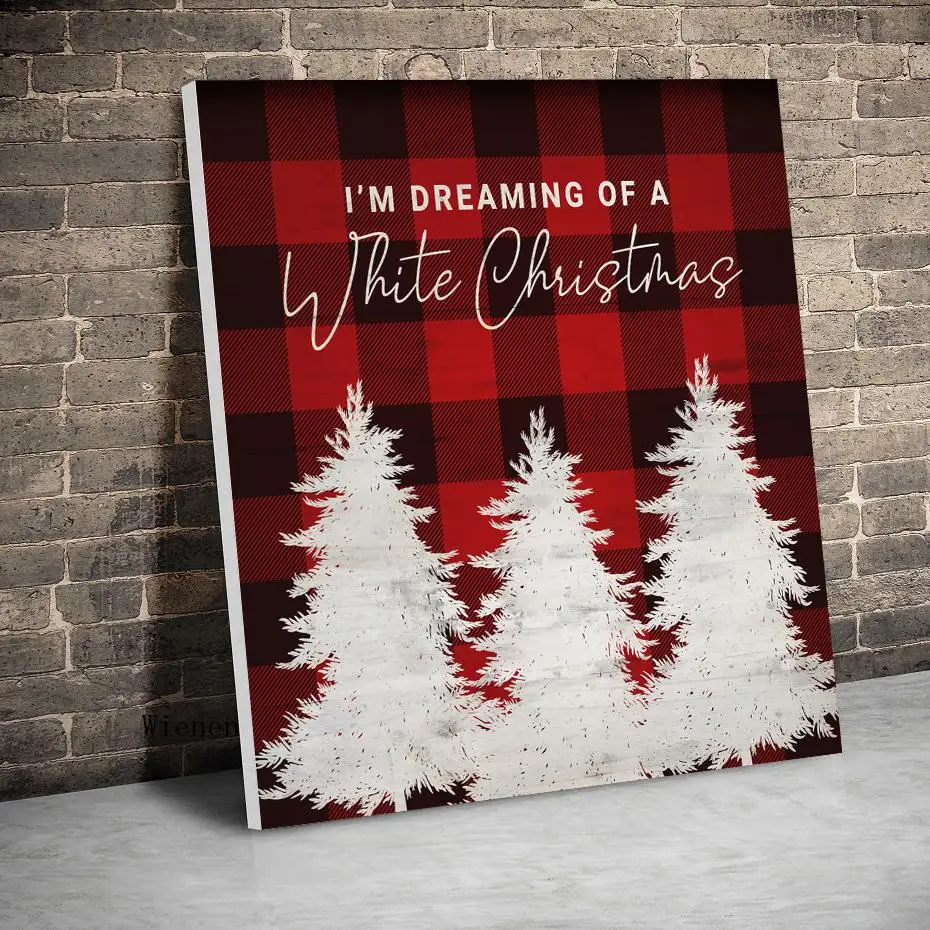 Dreaming of a White Christmas Tree Christmas Posters Red Wall Art Canvas Painting Prints Pictures for Kids Room Home Decoration
Dreaming of a White Christmas Tree Christmas Posters Red Wall Art Canvas Painting Prints Pictures for Kids Room Home Decoration