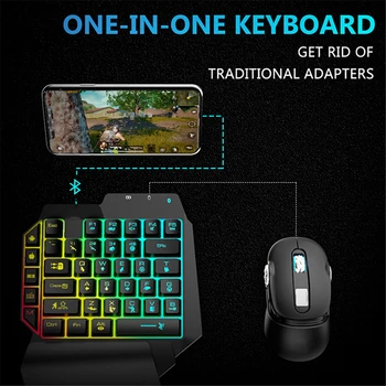 For PUBG Mobile Games Wireless Keyboard Mouse Converter Bluetooth 4.2 Mini Single-Handed Gaming Keyboard for IOS Android Phones
For PUBG Mobile Games Wireless Keyboard Mouse Converter Bluetooth 4.2 Mini Single-Handed Gaming Keyboard for IOS Android Phones