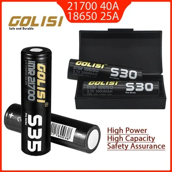 Golisi S35 IMR 21700 3750mAh S30 18650 3000mAh 40A High Capacity Protected Flat Top Rechargeable Li-ion Battery
Golisi S35 IMR 21700 3750mAh S30 18650 3000mAh 40A High Capacity Protected Flat Top Rechargeable Li-ion Battery