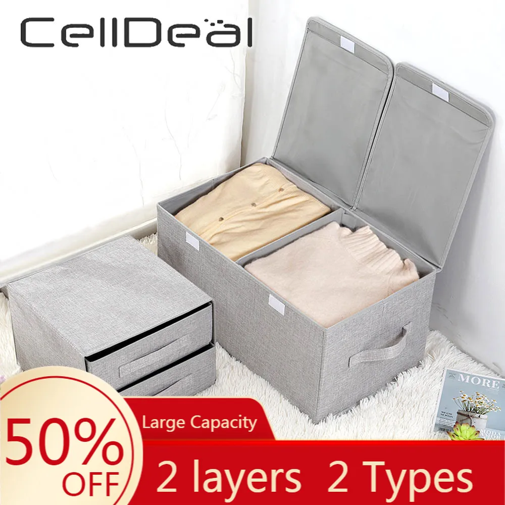 2 Layer Large Capacity Storage Box Bra Underwear Sock Tie Organizer Foldable Closet Wardrobe Drawer Cotton Hemp Divider Tidy Box
2 Layer Large Capacity Storage Box Bra Underwear Sock Tie Organizer Foldable Closet Wardrobe Drawer Cotton Hemp Divider Tidy Box
