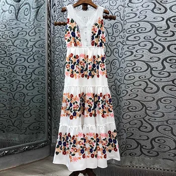 Women Dress 2020 Summer New Dress Fashion Sweet Print V-neck Sleeveless Stitching Maxi Dress
Women Dress 2020 Summer New Dress Fashion Sweet Print V-neck Sleeveless Stitching Maxi Dress