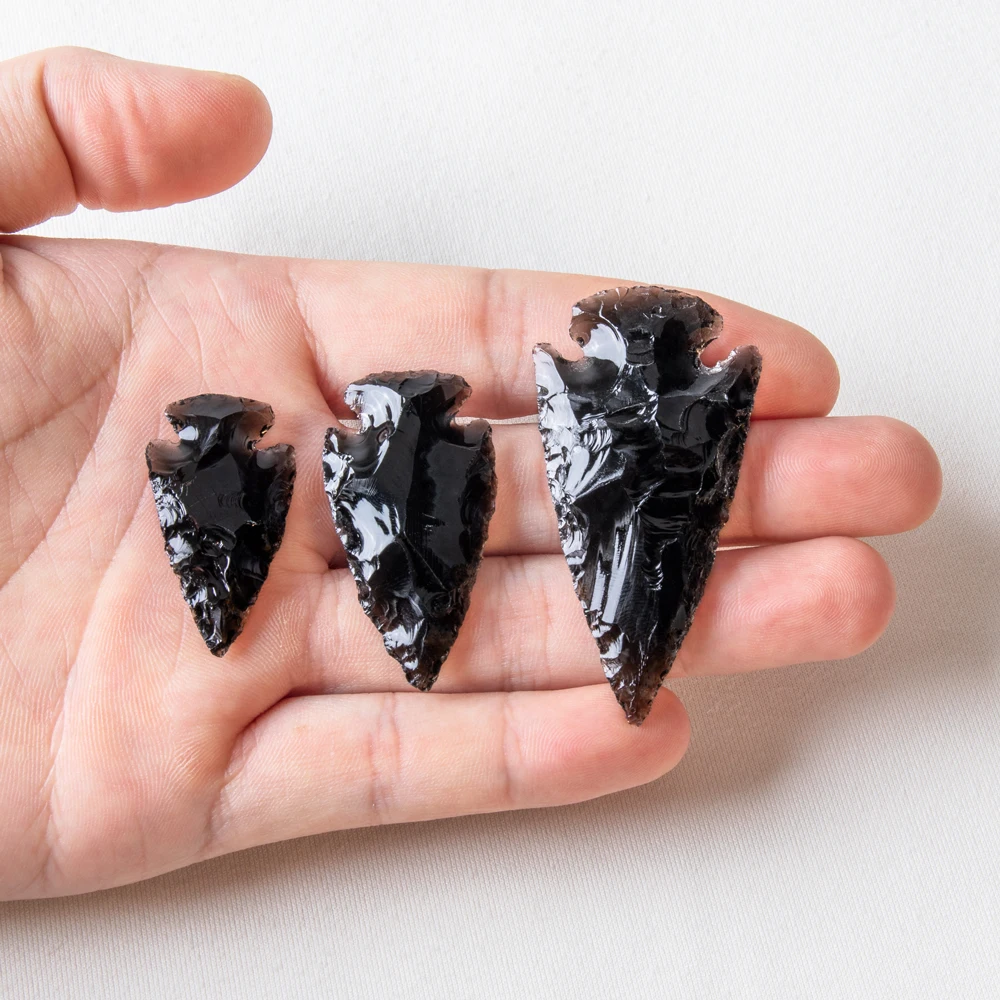 

1pc black obsidian arrow Chakra Accessories material Evil spirit natural stone