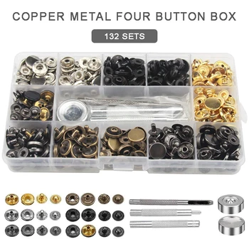 132 set Durable Sew Button 12.5mm Heavy Duty Snap Fasteners Press Studs Kit Button Tool for Sewing Leathercraft
132 set Durable Sew Button 12.5mm Heavy Duty Snap Fasteners Press Studs Kit Button Tool for Sewing Leathercraft