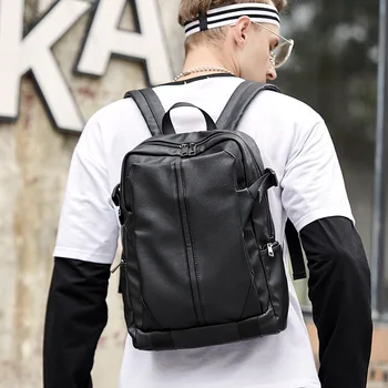 Backpack Business Casual Computer Backpack PU Leather Travel Computer Backpack 
Backpack Business Casual Computer Backpack PU Leather Travel Computer Backpack