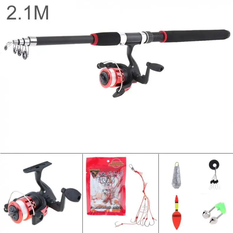 2.1m Fishing Rod Reel Line Combo Full Kits Spinning Reel Pole Set with Carp Fishing Lures Fishing Float Hooks Beads Bell
2.1m Fishing Rod Reel Line Combo Full Kits Spinning Reel Pole Set with Carp Fishing Lures Fishing Float Hooks Beads Bell