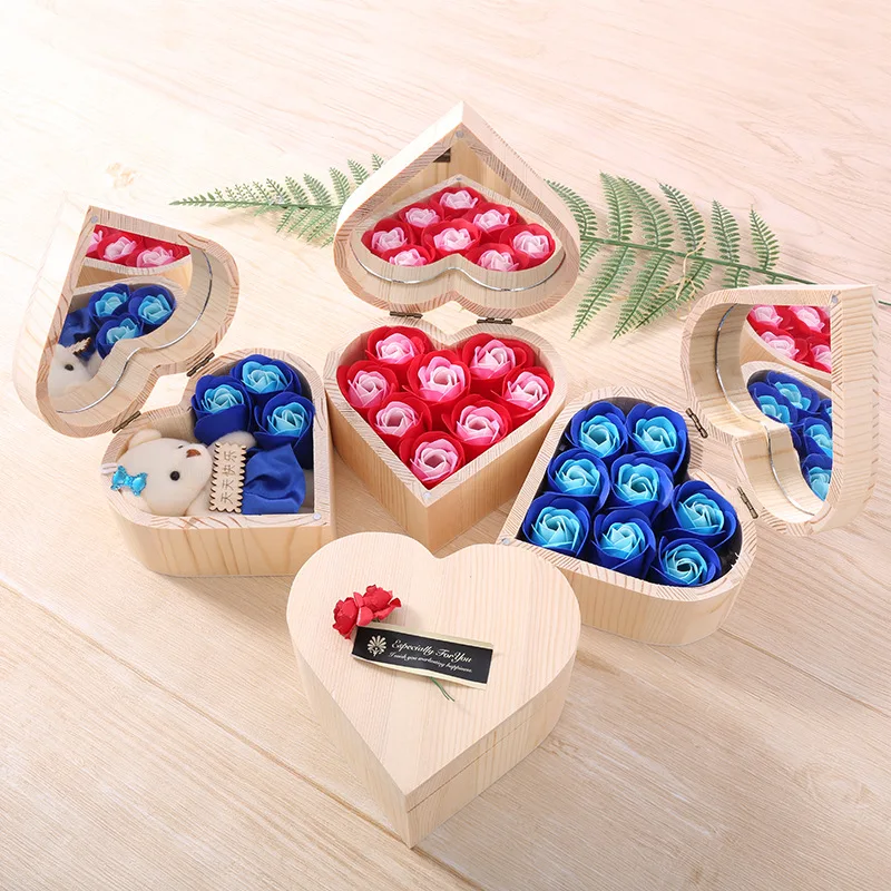 Valentine'S Day Creative Heart-Shaped Wooden Box With Mirror Rose Soap Flower Bear Gift Box Christmas Gift Factory Direct Sales
Valentine'S Day Creative Heart-Shaped Wooden Box With Mirror Rose Soap Flower Bear Gift Box Christmas Gift Factory Direct Sales