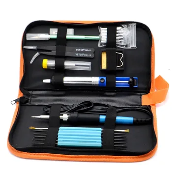 60W 220V EU Plug Electrical Soldering Iron Hand Welding Repair Tool Adjustable Temperature Soldering with 5tips wire tweezers
60W 220V EU Plug Electrical Soldering Iron Hand Welding Repair Tool Adjustable Temperature Soldering with 5tips wire tweezers