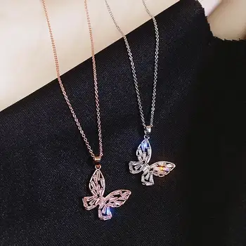 Short Butterfly Pendant Necklace Micro Pave Zircon Fashion Jewelry Classic Simple Collares Gifts
Short Butterfly Pendant Necklace Micro Pave Zircon Fashion Jewelry Classic Simple Collares Gifts