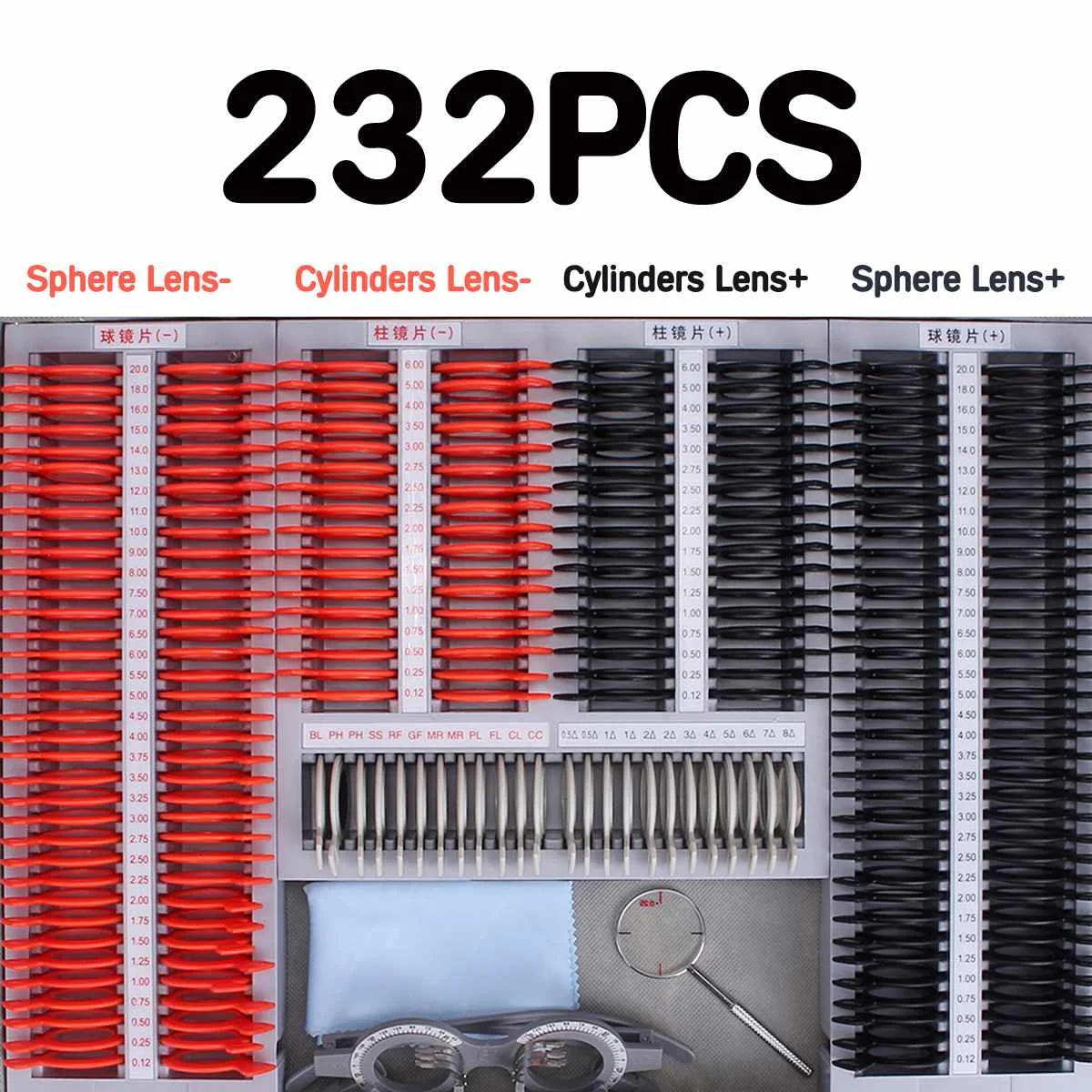 ZEAST 232Pcs Optical Lens Trial lens set Eye Test Optometry trial lens case Metal Trim Evidence Box Aluminium case
ZEAST 232Pcs Optical Lens Trial lens set Eye Test Optometry trial lens case Metal Trim Evidence Box Aluminium case