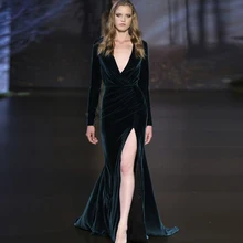 Green Velvet Deep V Neck Evening prom gown Open Back Sexy Runway Party 2018 High Side Split Mermaid mother of the bride dresses
Green Velvet Deep V Neck Evening prom gown Open Back Sexy Runway Party 2018 High Side Split Mermaid mother of the bride dresses
