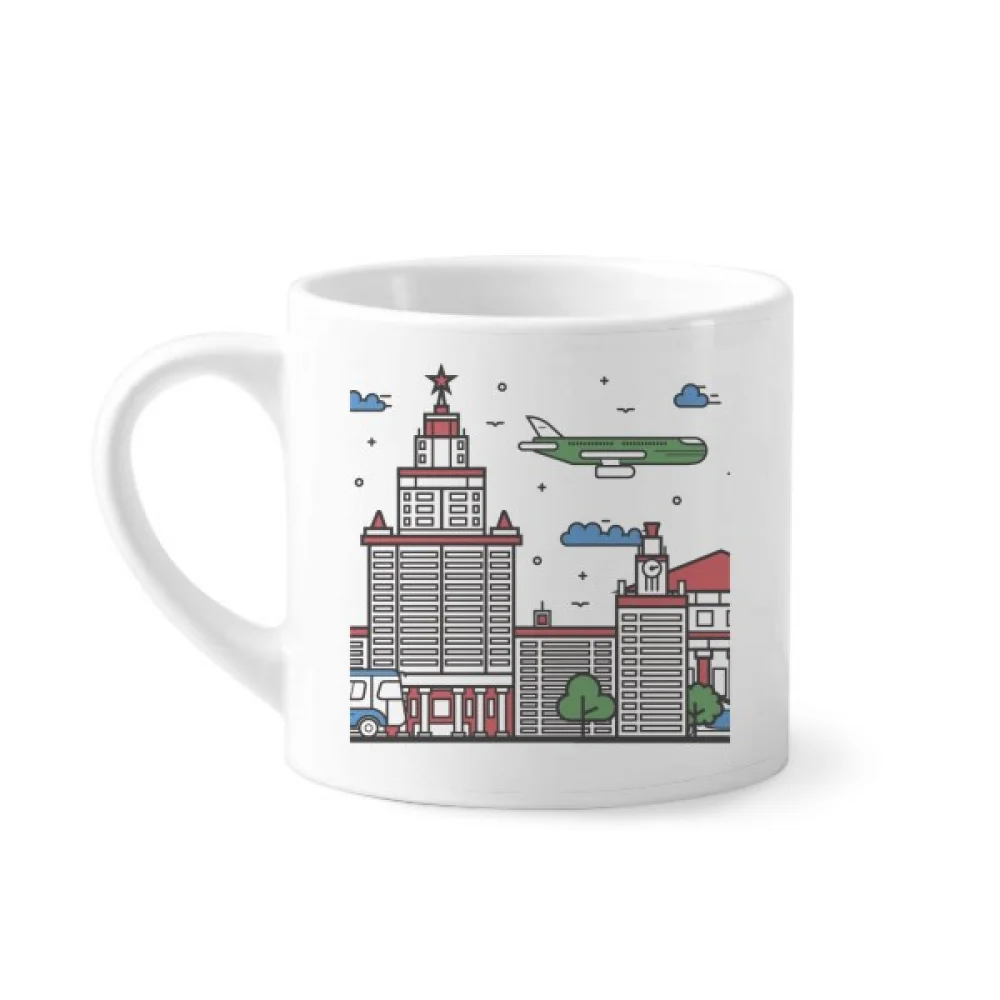 Russia City National Symbol Pattern Coffee Mug White Pottery Ceramic Cup With Handle 6oz Gift | Дом и сад