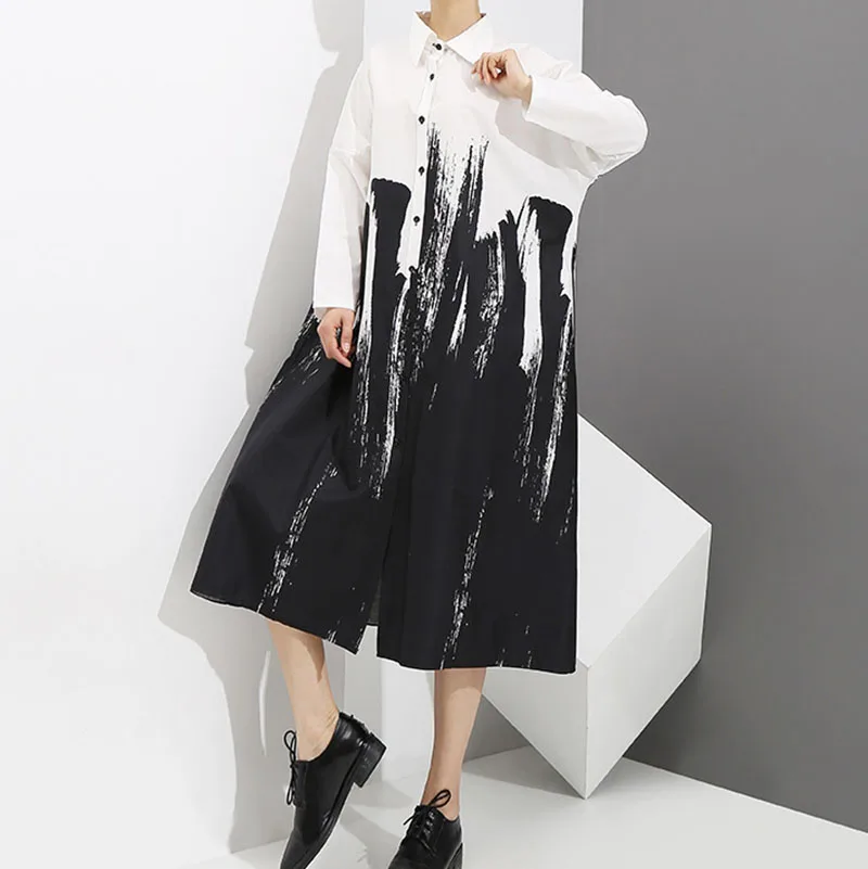 SexeMara 2019 Autumn New Full Sleeve Ink Painting Design Mid-calf Turn-down Collar Button Open Ladies Fashion Dress CDS033
SexeMara 2019 Autumn New Full Sleeve Ink Painting Design Mid-calf Turn-down Collar Button Open Ladies Fashion Dress CDS033