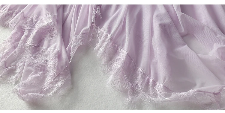 Waliicorners Fairy retro palace style sweet princess female nightgown summer cotton silk sleepwear lace V-neck nightdress set 24 H99513b3548a14f42b18a5be7dc2b0f6bD