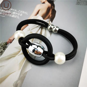 UKEBAY Alloy Bead Bracelets Women Fashion Gothic Charm Bangles Black Silicone Bracelet Elasticity Chain Pearl Jewelry Bangle
UKEBAY Alloy Bead Bracelets Women Fashion Gothic Charm Bangles Black Silicone Bracelet Elasticity Chain Pearl Jewelry Bangle