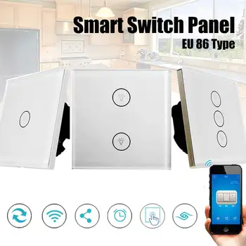 WIFI Light Smart Switch White EU 86 Type Switch Touch Panel Convenient APP Control AC 100-240V For Echo Alexa Google Home
WIFI Light Smart Switch White EU 86 Type Switch Touch Panel Convenient APP Control AC 100-240V For Echo Alexa Google Home