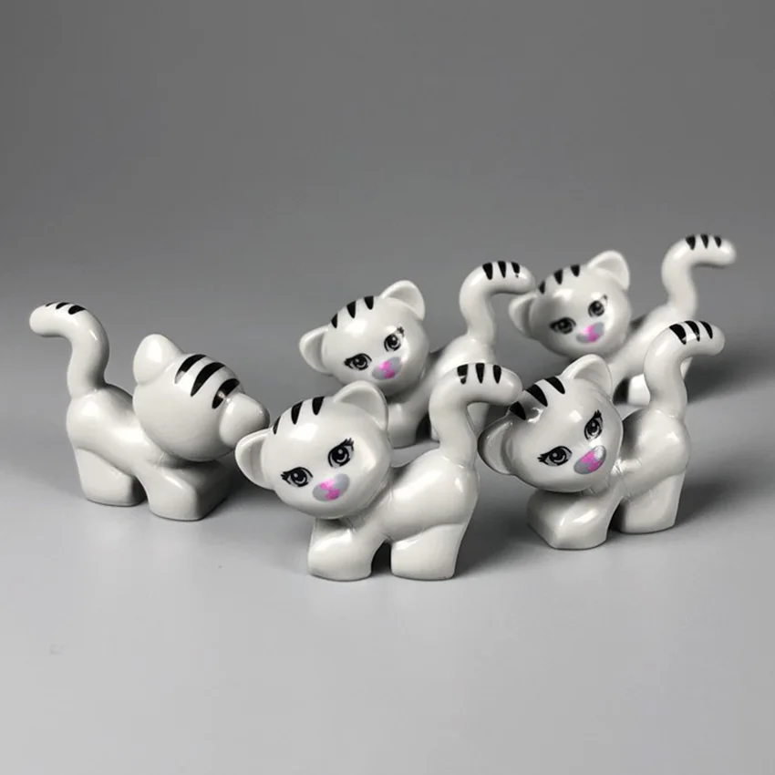 5Pcsset MOC Accessories Legoings Animal Pet Cat Building Blocks Model Building Kits Bricks DIY Toys for Children (6)