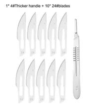 11pcs 24# Carbon Steel Utility Blade Handle Scalpel DIY Cutting Tool Repair Animal Sculpture Carving Knif.e/
11pcs 24# Carbon Steel Utility Blade Handle Scalpel DIY Cutting Tool Repair Animal Sculpture Carving Knif.e/