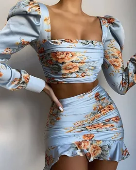 Print Casual Crop Top & Skirt Sets Women Two Piece Outfits 
Print Casual Crop Top & Skirt Sets Women Two Piece Outfits