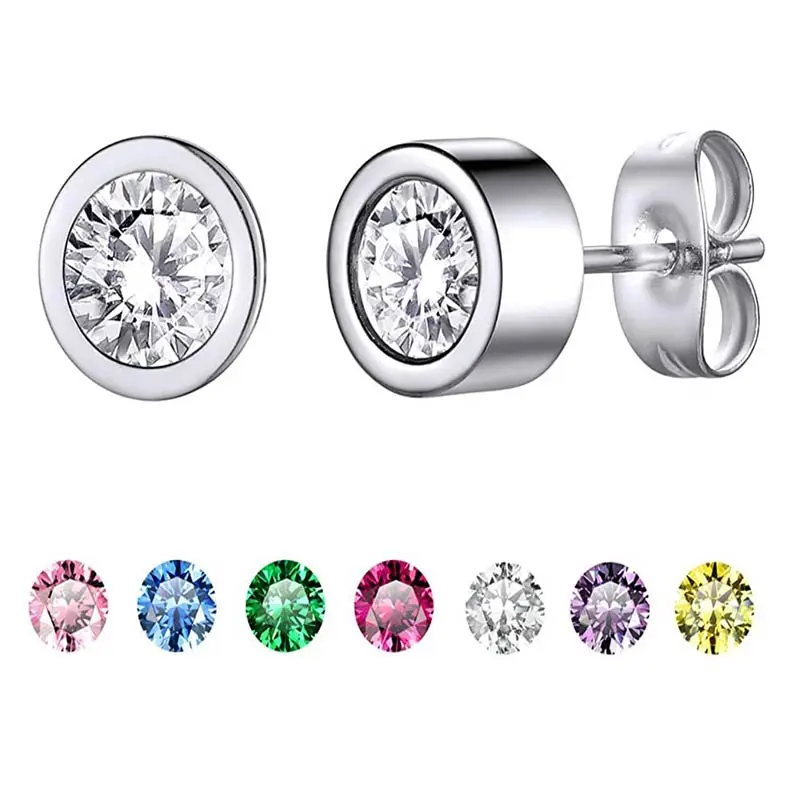 GoldChic Birthstone Earring Studs For Women, Round Cut Cubic Zirconia, Stainless Steel 7 Birthstones Interchangeable Jewellery
GoldChic Birthstone Earring Studs For Women, Round Cut Cubic Zirconia, Stainless Steel 7 Birthstones Interchangeable Jewellery