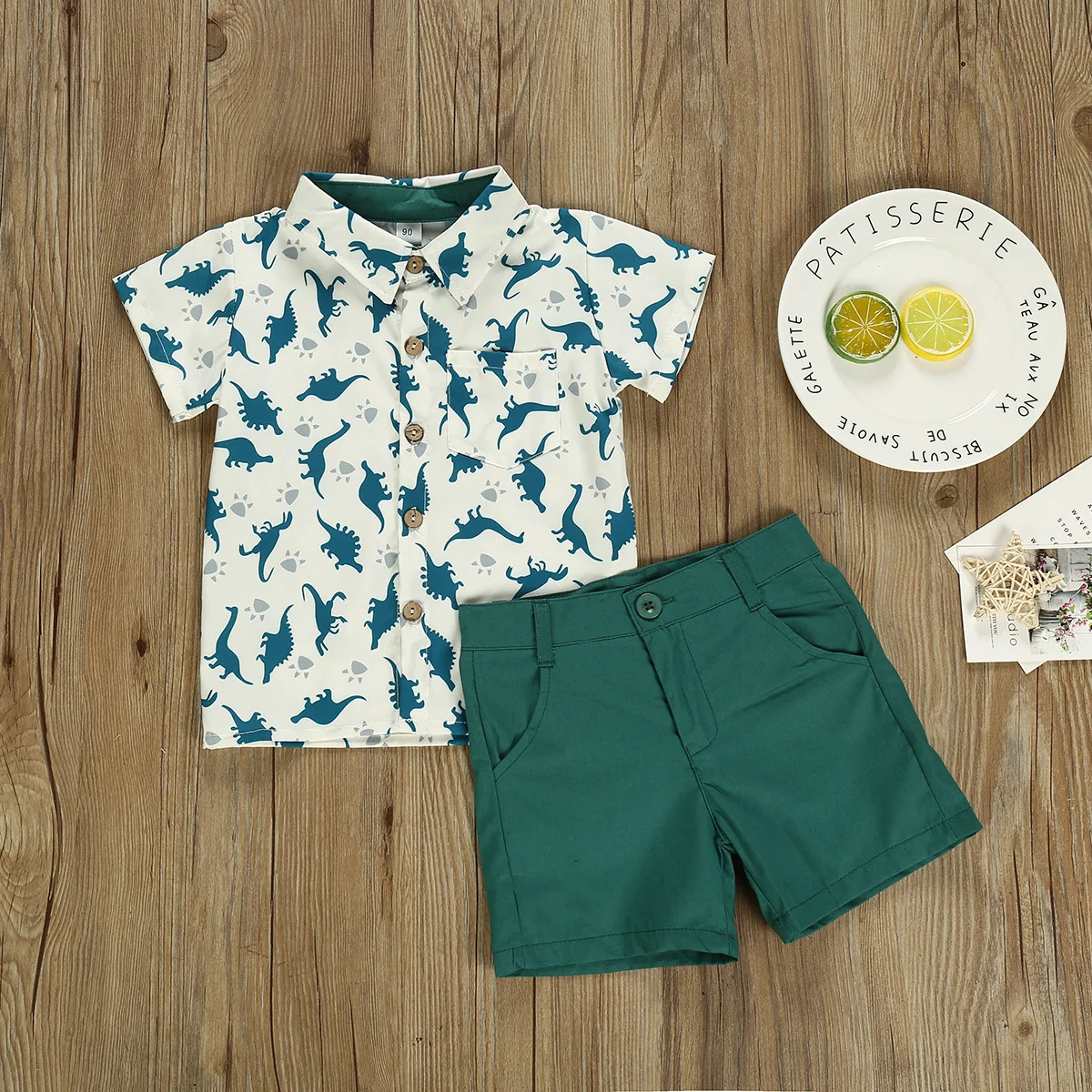 Childrenswear Summer BOY'S Handsome Set Dinosaur Printed Short Sleeve Shirt Shorts Two-Piece Set 
Childrenswear Summer BOY'S Handsome Set Dinosaur Printed Short Sleeve Shirt Shorts Two-Piece Set
