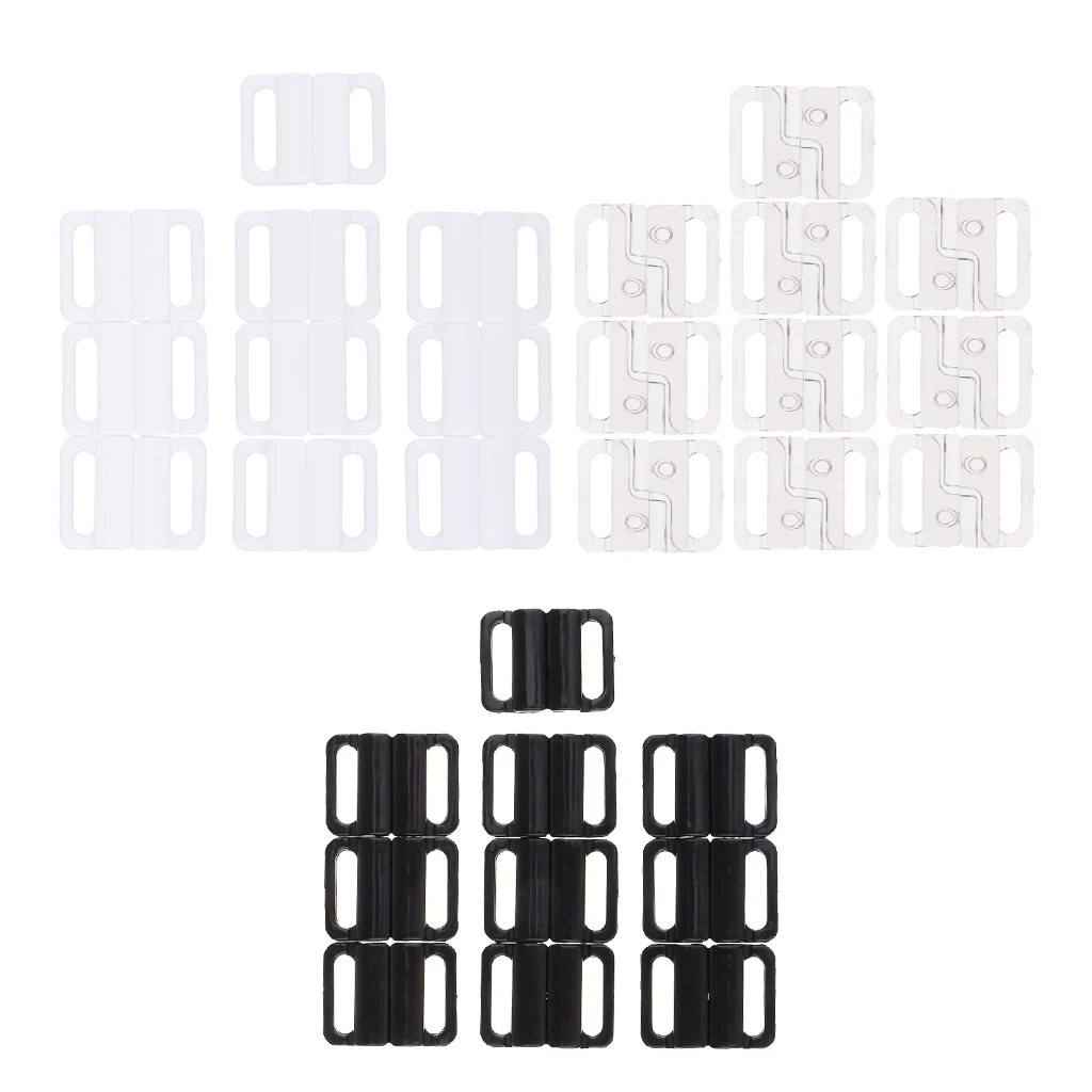 10 Pairs Plastic Bikini Clips Snap Hooks Bra Strap Swimwear Clasp Lingerie 14mm