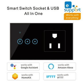 KingArt DIY smart wifi socket and touch wall light wifi smart light switch all in one works with alexa google assistant IFTTT
KingArt DIY smart wifi socket and touch wall light wifi smart light switch all in one works with alexa google assistant IFTTT
