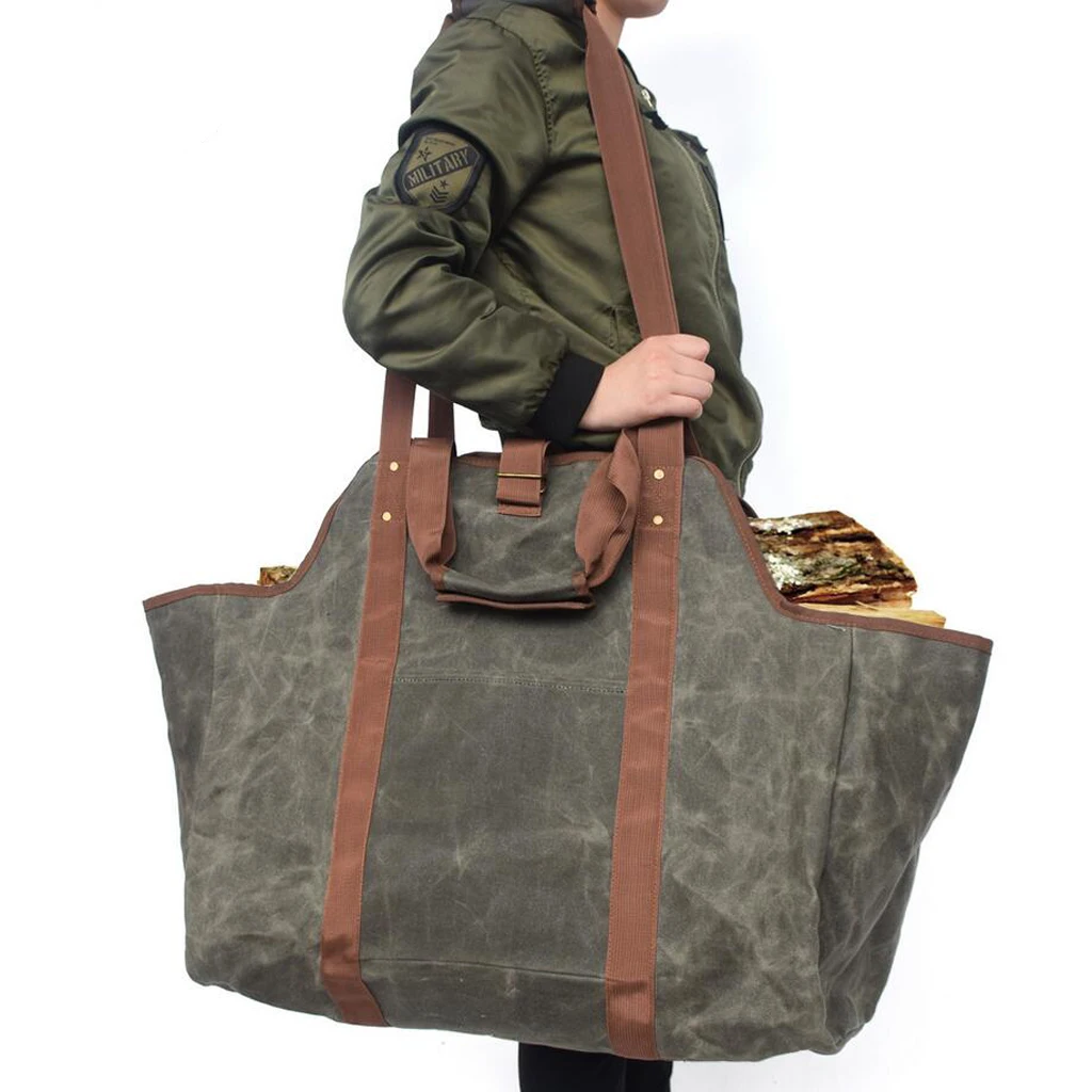 Log Carrier Firewood Carry Bag Fire Wood Canvas Cloth Log Tote Hand Bag Log Carrier Firewood Carry Bag Fire Wood Canvas Cloth Log Tote Hand Bag