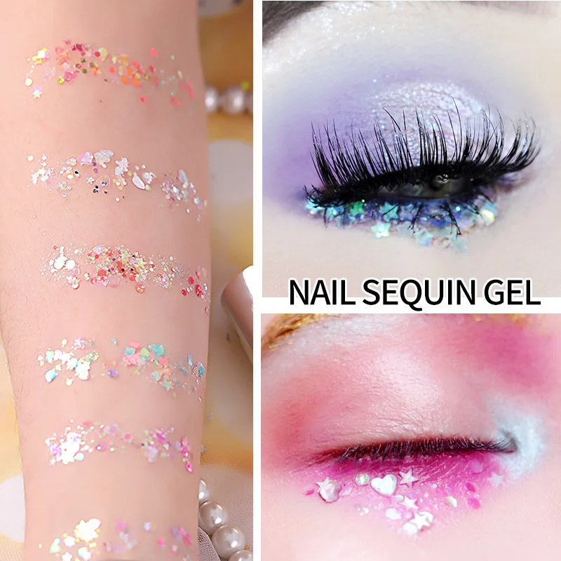 6PCS Nail Glitter Glue Gradient Nail Glitter Sequins Gel Powders Nails DIY Nail Decoration Eye Makeup Shiny Nails 6 Colors TSLM1
6PCS Nail Glitter Glue Gradient Nail Glitter Sequins Gel Powders Nails DIY Nail Decoration Eye Makeup Shiny Nails 6 Colors TSLM1