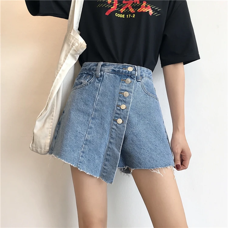 ZOSOL Korean-style High Thin Denim Shorts Single Row xie kou Washing Cowboy Half-length Short Skirt A- line Skirt
ZOSOL Korean-style High Thin Denim Shorts Single Row xie kou Washing Cowboy Half-length Short Skirt A- line Skirt