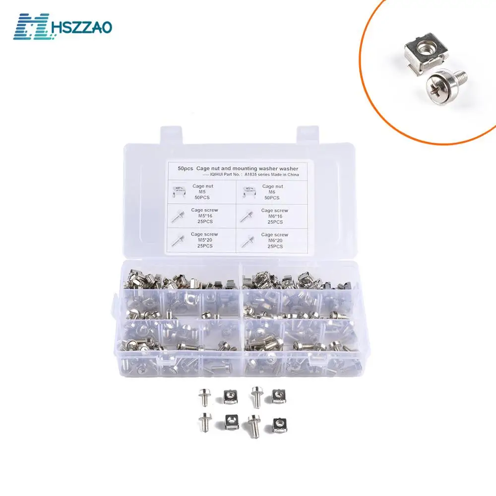 100 Sets M5 M6 Square Hole Hardware Cage Nuts & Mounting Screws Washers For RV,Railways, Vehicles, Controllers, etc.
100 Sets M5 M6 Square Hole Hardware Cage Nuts & Mounting Screws Washers For RV,Railways, Vehicles, Controllers, etc.
