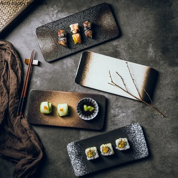 Sushi Plate Japanese-style Restaurant Dinner Plate Creative Ceramics Japanese Hotel Tableware Rectangular Houshold Early Disk
Sushi Plate Japanese-style Restaurant Dinner Plate Creative Ceramics Japanese Hotel Tableware Rectangular Houshold Early Disk