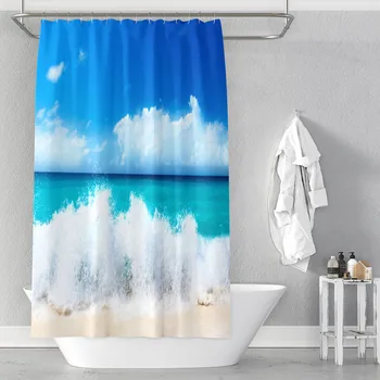 Blue sky beautiful beach waves polyester printing waterproof mildew bathroom shower curtain partition curtain factory direct sal
Blue sky beautiful beach waves polyester printing waterproof mildew bathroom shower curtain partition curtain factory direct sal